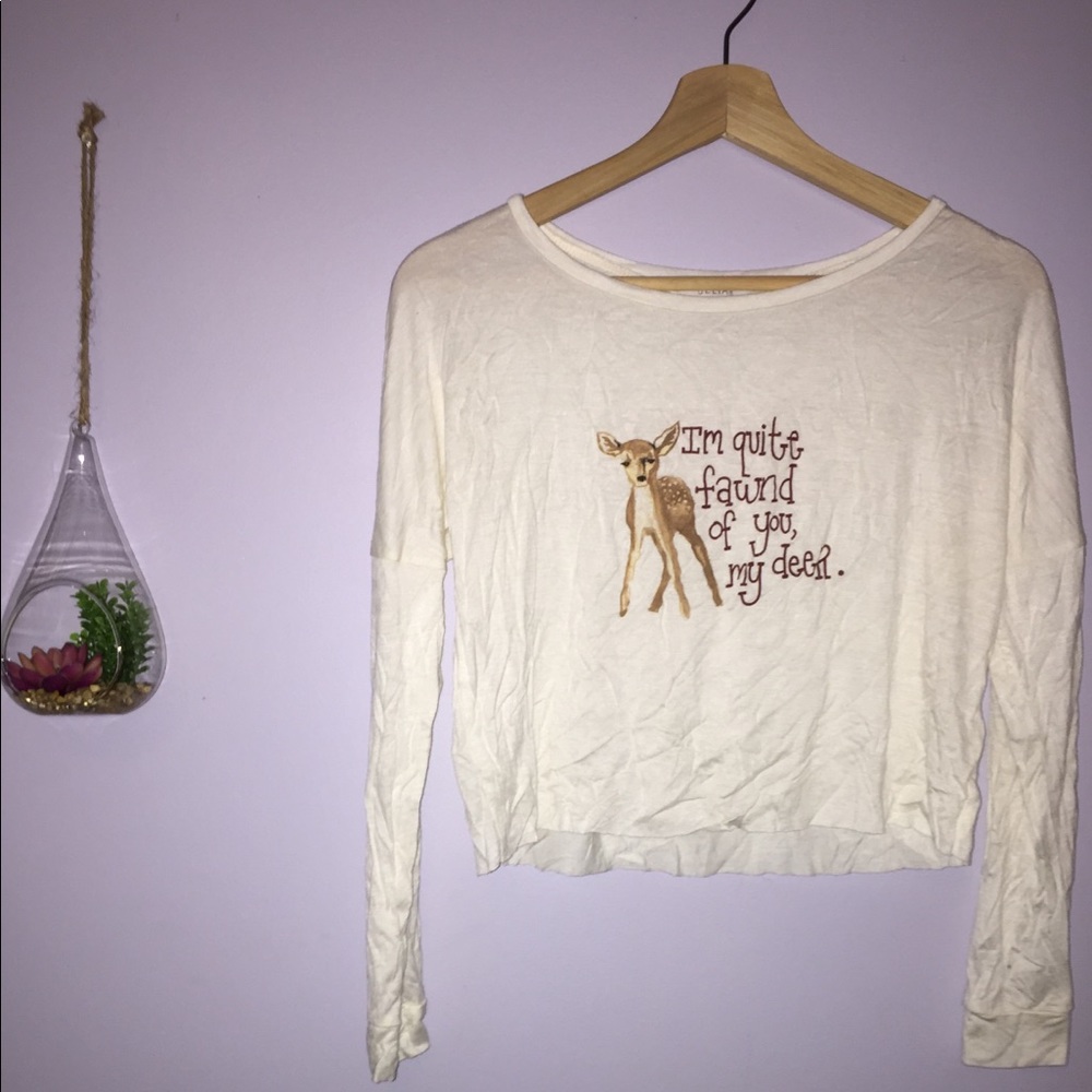 Cream long sleeve top